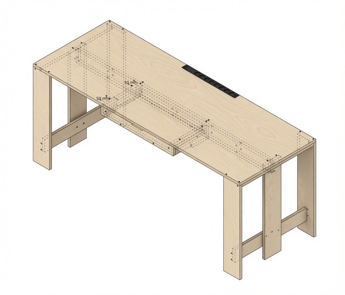 Plywood Workshop Desk